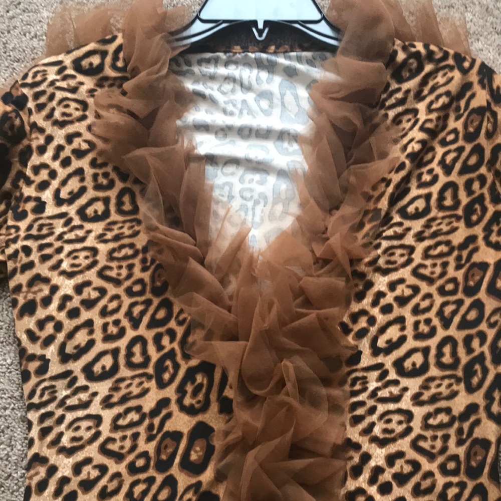 Cheetah Long Sleeve Party Dress - Picture 4 of 5